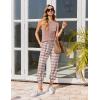 imageEkouaer Womens Pajamas Set Soft 2 Piece Lounge Sets Sleeveless Tank Tops with Jogger Set Active Tracksuit Lounge WearPink Plaid