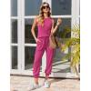 imageEkouaer Womens Pajamas Set Soft 2 Piece Lounge Sets Sleeveless Tank Tops with Jogger Set Active Tracksuit Lounge WearRose Red