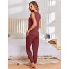 imageEkouaer Womens Pajamas Set Soft 2 Piece Lounge Sets Sleeveless Tank Tops with Jogger Set Active Tracksuit Lounge WearWine Red