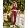 imageEkouaer Womens Pajamas Set Soft 2 Piece Lounge Sets Sleeveless Tank Tops with Jogger Set Active Tracksuit Lounge WearWine Red
