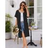 imageEkouaer Women Zip Up Robe Short Bathrobe Lightweight House Coats Floral Print House Dress with Pockets Nightgown S3XLBlack
