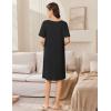 imageEkouaer Women Zip Up Robe Short Bathrobe Lightweight House Coats Floral Print House Dress with Pockets Nightgown S3XLBlack