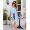 imageEkouaer Women Zip Up Robe Short Bathrobe Lightweight House Coats Floral Print House Dress with Pockets Nightgown S3XLBlue Grid Floral