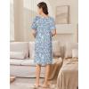 imageEkouaer Women Zip Up Robe Short Bathrobe Lightweight House Coats Floral Print House Dress with Pockets Nightgown S3XLBlue Leaves
