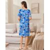 imageEkouaer Women Zip Up Robe Short Bathrobe Lightweight House Coats Floral Print House Dress with Pockets Nightgown S3XLDark Blue Floral