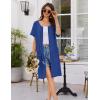 imageEkouaer Women Zip Up Robe Short Bathrobe Lightweight House Coats Floral Print House Dress with Pockets Nightgown S3XLDeep Blue