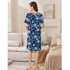 imageEkouaer Women Zip Up Robe Short Bathrobe Lightweight House Coats Floral Print House Dress with Pockets Nightgown S3XLEvening Blue Vines