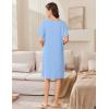imageEkouaer Women Zip Up Robe Short Bathrobe Lightweight House Coats Floral Print House Dress with Pockets Nightgown S3XLLight Blue