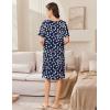 imageEkouaer Women Zip Up Robe Short Bathrobe Lightweight House Coats Floral Print House Dress with Pockets Nightgown S3XLNavy Floral