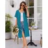 imageEkouaer Women Zip Up Robe Short Bathrobe Lightweight House Coats Floral Print House Dress with Pockets Nightgown S3XLPeacock Blue