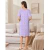 imageEkouaer Women Zip Up Robe Short Bathrobe Lightweight House Coats Floral Print House Dress with Pockets Nightgown S3XLPurple Floral
