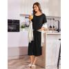imageEkouaer Zip Up Robes for Women Long Waffle Knit Bathrobe Lightweight house coat Soft Full Length Nightgown with Pockets S3XLBlack