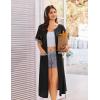 imageEkouaer Zip Up Robes for Women Long Waffle Knit Bathrobe Lightweight house coat Soft Full Length Nightgown with Pockets S3XLBlack