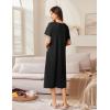 imageEkouaer Zip Up Robes for Women Long Waffle Knit Bathrobe Lightweight house coat Soft Full Length Nightgown with Pockets S3XLBlack