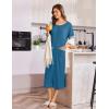 imageEkouaer Zip Up Robes for Women Long Waffle Knit Bathrobe Lightweight house coat Soft Full Length Nightgown with Pockets S3XLDark Blue