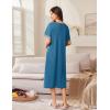 imageEkouaer Zip Up Robes for Women Long Waffle Knit Bathrobe Lightweight house coat Soft Full Length Nightgown with Pockets S3XLDark Blue