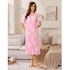 imageEkouaer Zip Up Robes for Women Long Waffle Knit Bathrobe Lightweight house coat Soft Full Length Nightgown with Pockets S3XLFloral Pink