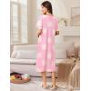imageEkouaer Zip Up Robes for Women Long Waffle Knit Bathrobe Lightweight house coat Soft Full Length Nightgown with Pockets S3XLFloral Pink