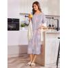 imageEkouaer Zip Up Robes for Women Long Waffle Knit Bathrobe Lightweight house coat Soft Full Length Nightgown with Pockets S3XLFloral Purple
