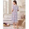 imageEkouaer Zip Up Robes for Women Long Waffle Knit Bathrobe Lightweight house coat Soft Full Length Nightgown with Pockets S3XLFloral Purple