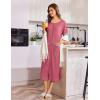 imageEkouaer Zip Up Robes for Women Long Waffle Knit Bathrobe Lightweight house coat Soft Full Length Nightgown with Pockets S3XLGray Purple