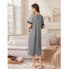 imageEkouaer Zip Up Robes for Women Long Waffle Knit Bathrobe Lightweight house coat Soft Full Length Nightgown with Pockets S3XLLight Gray