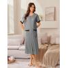 imageEkouaer Zip Up Robes for Women Long Waffle Knit Bathrobe Lightweight house coat Soft Full Length Nightgown with Pockets S3XLLight Gray