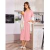 imageEkouaer Zip Up Robes for Women Long Waffle Knit Bathrobe Lightweight house coat Soft Full Length Nightgown with Pockets S3XLLight Pink