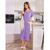 imageEkouaer Zip Up Robes for Women Long Waffle Knit Bathrobe Lightweight house coat Soft Full Length Nightgown with Pockets S3XLLight Purple
