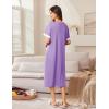 imageEkouaer Zip Up Robes for Women Long Waffle Knit Bathrobe Lightweight house coat Soft Full Length Nightgown with Pockets S3XLLight Purple