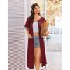 imageEkouaer Zip Up Robes for Women Long Waffle Knit Bathrobe Lightweight house coat Soft Full Length Nightgown with Pockets S3XLWine Red
