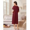 imageEkouaer Zip Up Robes for Women Long Waffle Knit Bathrobe Lightweight house coat Soft Full Length Nightgown with Pockets S3XLWine Red