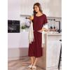 imageEkouaer Zip Up Robes for Women Long Waffle Knit Bathrobe Lightweight house coat Soft Full Length Nightgown with Pockets S3XLWine Red