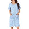 Blue Grid Floral