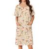 imageEkouaer Women Zip Up Robe Short Bathrobe Lightweight House Coats Floral Print House Dress with Pockets Nightgown S3XLYellow Floral