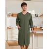 imageEkouaer Mens Robes Lightweight Zipper House Coat Short Bathrobes Soft Sleepwear with Pockets S3XLArmy Green