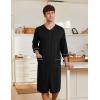 imageEkouaer Mens Robes Lightweight Zipper House Coat Short Bathrobes Soft Sleepwear with Pockets S3XLBlack