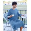 imageEkouaer Mens Robes Lightweight Zipper House Coat Short Bathrobes Soft Sleepwear with Pockets S3XLBlue