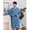 imageEkouaer Mens Robes Lightweight Zipper House Coat Short Bathrobes Soft Sleepwear with Pockets S3XLBlue