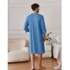 imageEkouaer Mens Robes Lightweight Zipper House Coat Short Bathrobes Soft Sleepwear with Pockets S3XLBlue