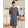 imageEkouaer Mens Robes Lightweight Zipper House Coat Short Bathrobes Soft Sleepwear with Pockets S3XLDark Grey