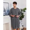 imageEkouaer Mens Robes Lightweight Zipper House Coat Short Bathrobes Soft Sleepwear with Pockets S3XLDark Grey