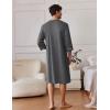 imageEkouaer Mens Robes Lightweight Zipper House Coat Short Bathrobes Soft Sleepwear with Pockets S3XLDark Grey