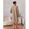imageEkouaer Mens Robes Lightweight Zipper House Coat Short Bathrobes Soft Sleepwear with Pockets S3XLKhaki