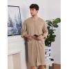 imageEkouaer Mens Robes Lightweight Zipper House Coat Short Bathrobes Soft Sleepwear with Pockets S3XLKhaki