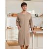 imageEkouaer Mens Robes Lightweight Zipper House Coat Short Bathrobes Soft Sleepwear with Pockets S3XLKhaki