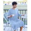 imageEkouaer Mens Robes Lightweight Zipper House Coat Short Bathrobes Soft Sleepwear with Pockets S3XLLight Blue