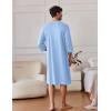 imageEkouaer Mens Robes Lightweight Zipper House Coat Short Bathrobes Soft Sleepwear with Pockets S3XLLight Blue