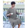 imageEkouaer Mens Robes Lightweight Zipper House Coat Short Bathrobes Soft Sleepwear with Pockets S3XLLight Grey