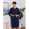 imageEkouaer Mens Robes Lightweight Zipper House Coat Short Bathrobes Soft Sleepwear with Pockets S3XLNavy Blue